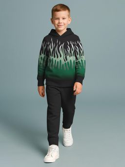 HELLCAT - Boys Green Printed Tracksuit