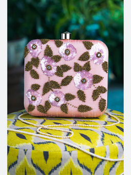 NR by Nidhi Rathi - Embellished Rose Clutch