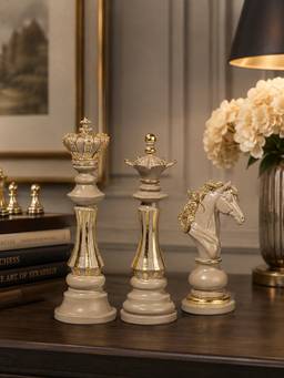 Ashnam - Chess Coin Decorative Accent Ash Grey Small (Set Of 3)