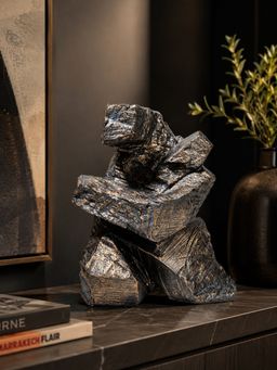 Ashnam - Modern Stone Finish Martial Art Sculpture Figurine for Home/Office Art Decor