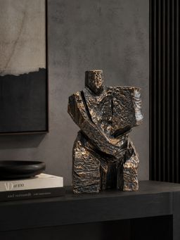 Ashnam - Modern Stone Finish Martial Art Sculpture Figurine for Home/Office Art Decor