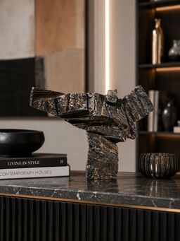 Ashnam - Modern Stone Finish Martial Art Sculpture Figurine for Home/Office Art Decor
