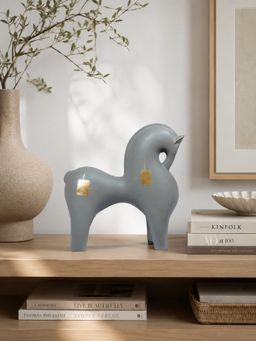 Ashnam - Polyresin Horse Sculpture Showpiece Grey