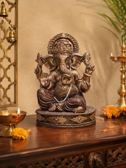 Ashnam - Round Base Ganesha Bronze