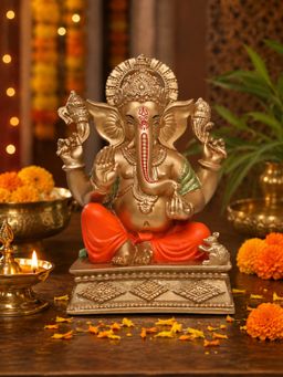 Ashnam - Square Base Ganesha - Orange