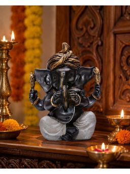 Ashnam - Pagadi Manjira Music Ganesha Metallic Grey