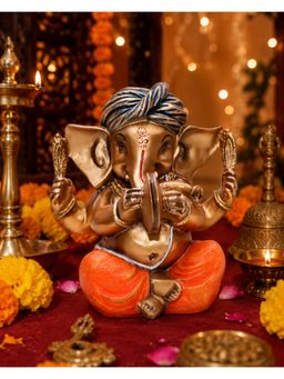 Ashnam - Pagadi Manjira Music Ganesha Orange