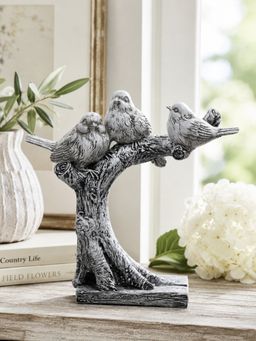 Ashnam - Decorative Bird Showpiece Standing On Tree Grey