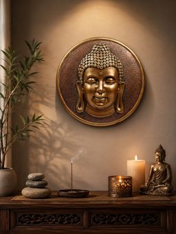 Ashnam - Meditative Buddha Head Golden