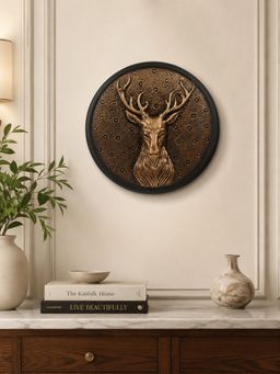 Ashnam - Deer Head Decorative Wall Art Gold