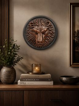 Ashnam - Lion Head Wall Art Showpieces Brown