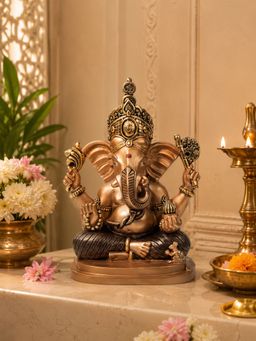 Ashnam - Siddhivinayak Ganesha Idol for Home Decor Gold