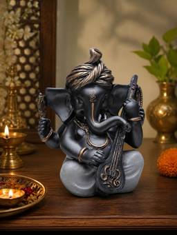 Ashnam - Pagadi Sitar Music Ganesha Metallic Grey