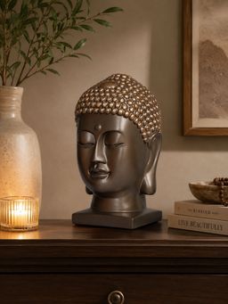 Ashnam - Buddha Head Decorative Showpiece Bronze Brown