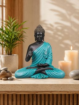 Ashnam - Blessing Buddha Decorative Showpiece Teal