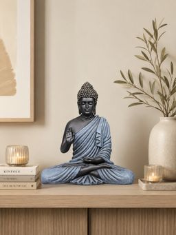 Ashnam - Blessing Buddha Decorative Showpiece Sky Blue