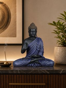 Ashnam - Blessing Buddha Decorative Showpiece Blue