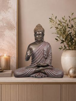 Ashnam - Blessing Buddha Decorative Showpiece Bronze Brown