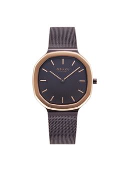 Obaku - Oktant Lille Walnut Quartz Black Octagon Dial Womens Watch - V253Lxxnmn