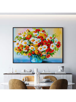 ARTCREST - Flower Bouquet Large Painting Black Box Framed Wall Art