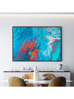 ARTCREST - Fluid Art Large Painting Black Box Framed Wall Art