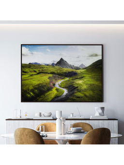 ARTCREST - Frame Highlands Iceland Large Painting Black Box Framed Wall Art