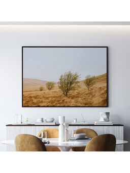 ARTCREST - Grassy Field And Trees Large Painting Black Box Framed Wall Art