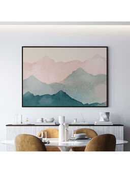 ARTCREST - Green Mountains Large Painting Black Box Framed Wall Art