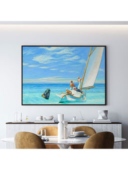 ARTCREST - Ground Swell By Hopper Famous Large Painting Black Box Framed Wall Art