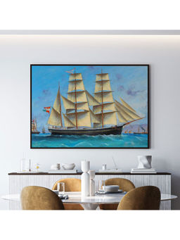 ARTCREST - Home coast Large Painting Black Box Framed Wall Art