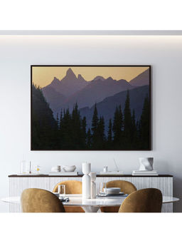 ARTCREST - Indian Peaks Sunset Large Painting Black Box Framed Wall Art