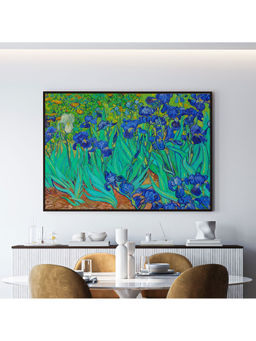 ARTCREST - Irises Large Painting Black Box Framed Wall Art