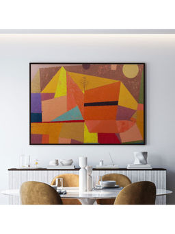 ARTCREST - Joyful Mountain Landscape Large Painting Black Box Framed Wall Art