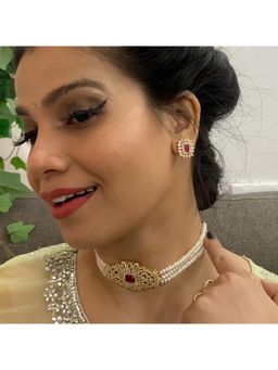 Sri Jagdamba Pearls - Charming Pearl Choker Necklace Set