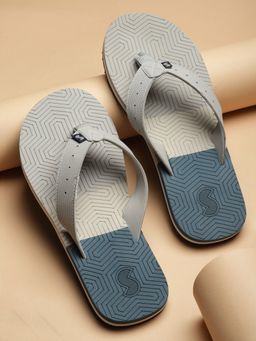 SOLETHREADS - Moz Plus Grey Colorblocked Men Flipflops