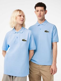 Lacoste - Unisex Sky Blue Loose Fit Pique Embroidered Polo T-shirt