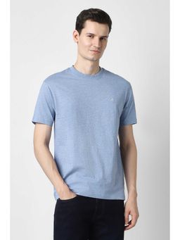 Peter England - Men Light Blue Regular Fit T-shirt