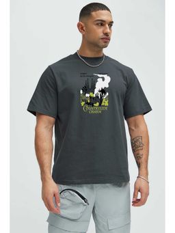 MISCHIEF MONKEY - Men Dark Grey Graphic Printed T-shirt