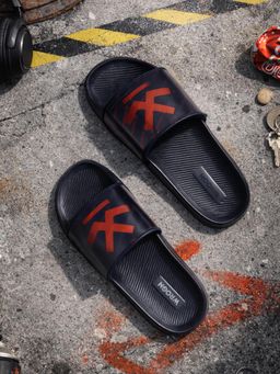 WROGN - Mens Navy Blue Crimson Cross Sliders