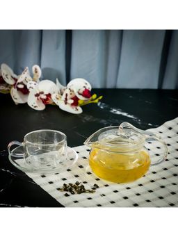 EZ Life - Borosilicate Glass Teapot with Filter Infuser - Tea Pot Set - Transparent - 450 ml - 1 Piece