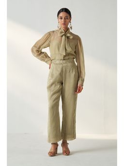 STUDIO BAGECHAA - Padma Green Shirt with Pant and Inner (Set of 3)