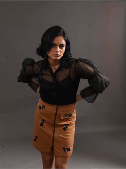 Amoh - Selena Shirt with Inner -Black (Set of 2)