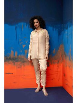 Amoh - Mon Cheri Beige Shirt With Inner (Set of 2)