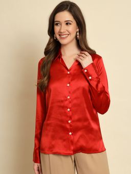 Trend Arrest - Red Satin Shirt