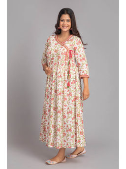 Suti - Women Mulcotton Printed Angrkha Dress Pink