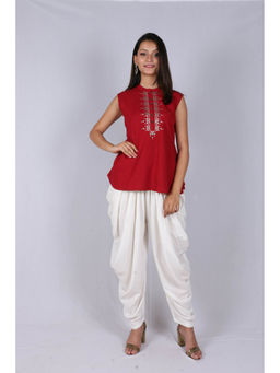 Suti - Women Rayon Dhoti Pants Off White