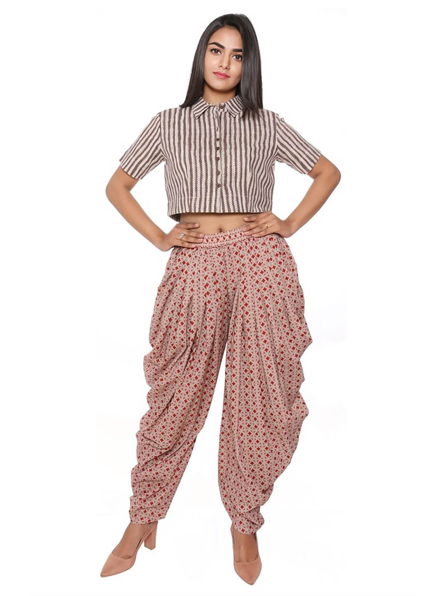 suti Women Cotton Printed Dhoti Pants Red-picture-43