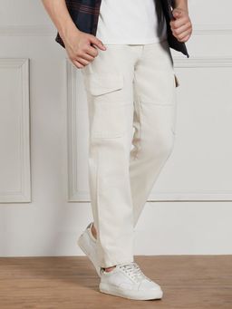 Dennis Lingo - Men Off White Solid Jeans