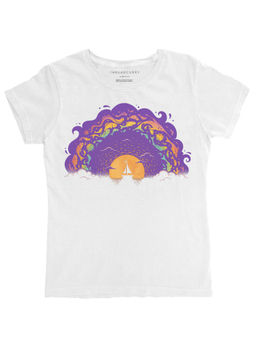 THREADCURRY - Fantasy Ocean World Girls Graphic Printed T-Shirt - White