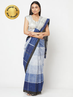 Fabindia - Cotton Silk Printed Stitched Saree Without Blouse